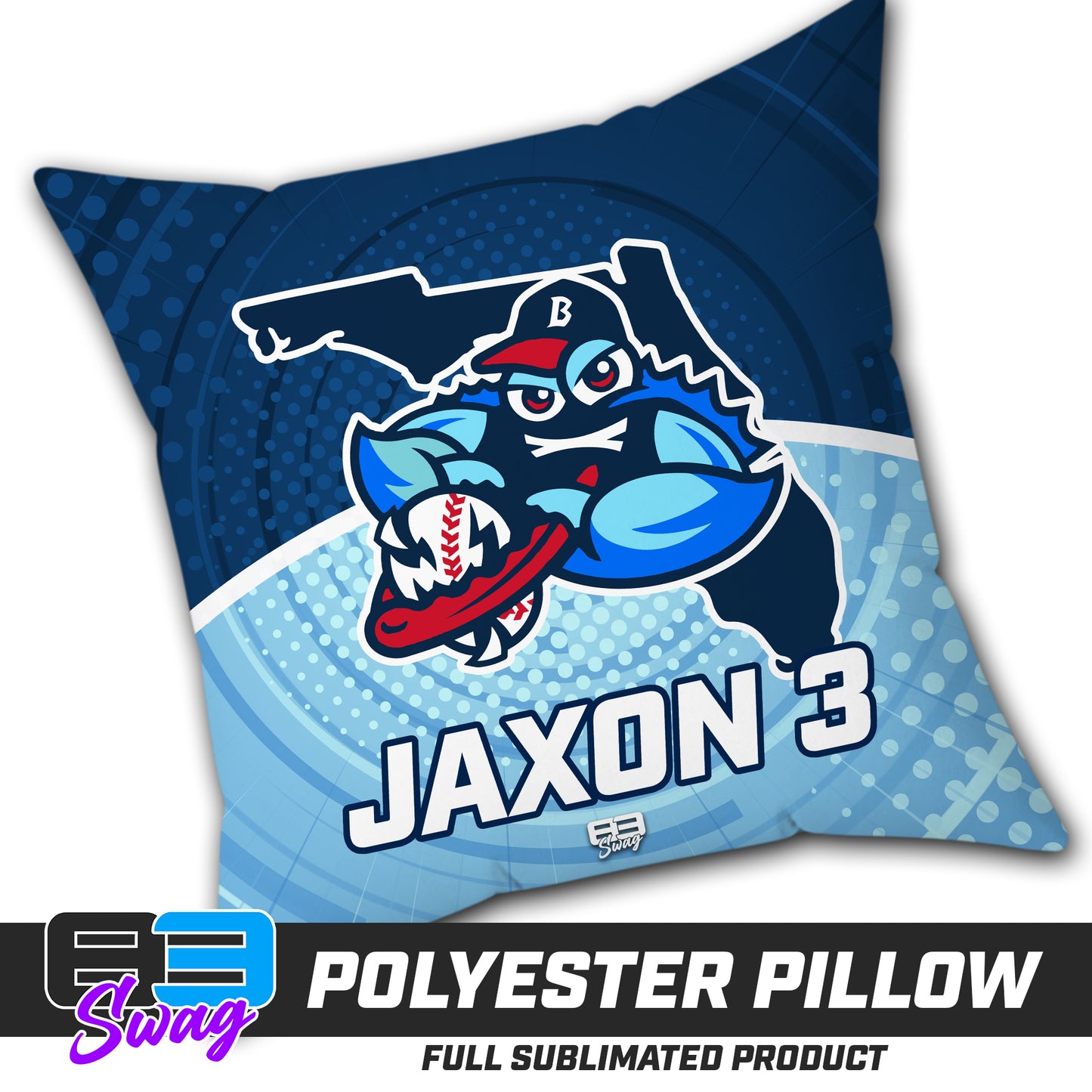 CUSTOM - Double Sided Polyester Square Pillow - FCA Blueclaws Baseball