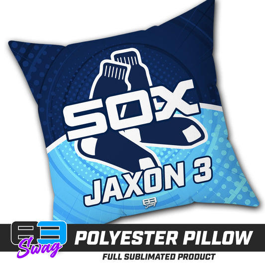 CUSTOM - Double Sided Polyester Square Pillow - Blue Sox Baseball