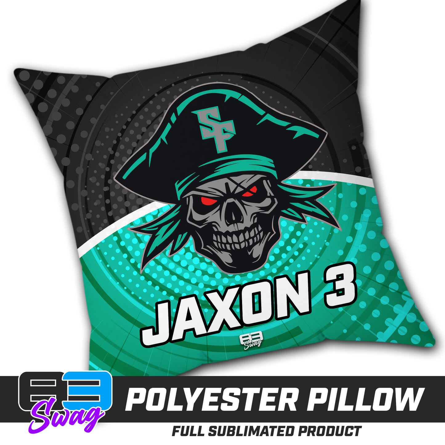 CUSTOM - Double Sided Polyester Square Pillow - South Florida Pirates