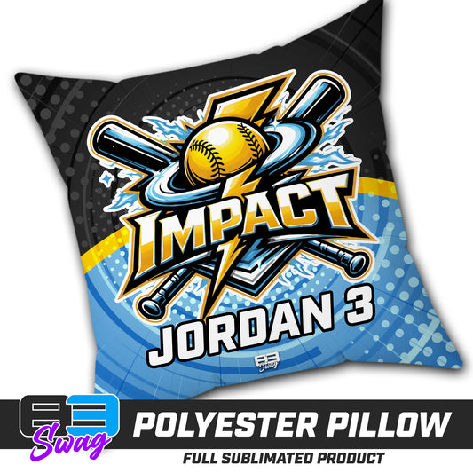 CUSTOM - Double Sided Polyester Square Pillow - Impact Softball - Massachusetts