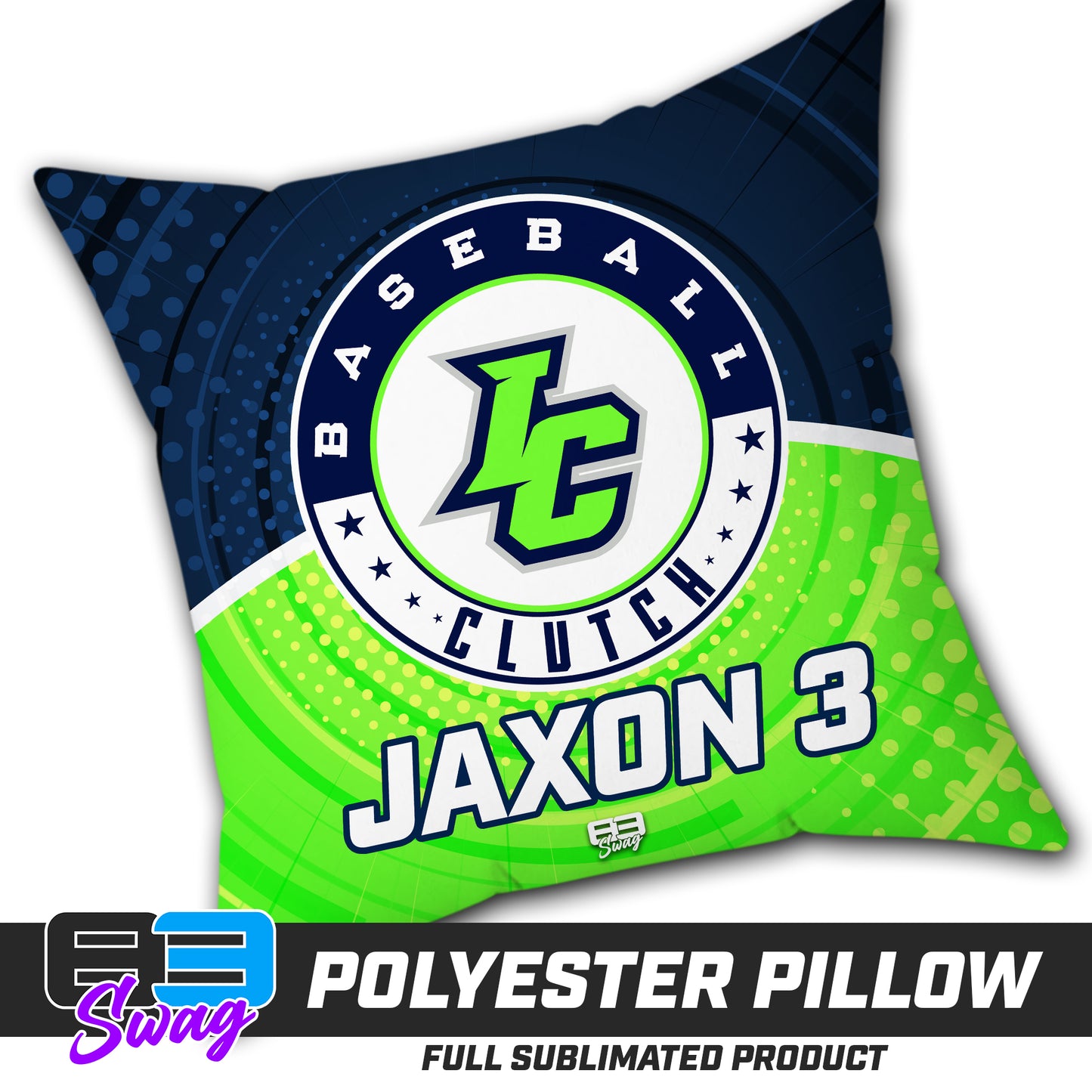 CUSTOM - Double Sided Polyester Square Pillow - Indy Clutch Baseball