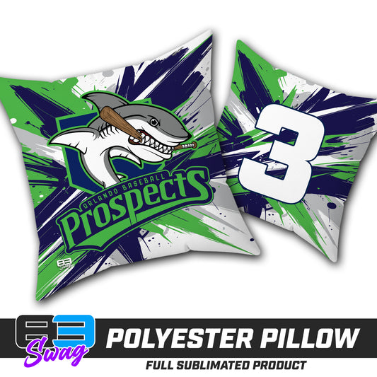 Double Sided Polyester Square Pillow - Orlando Baseball Prospects - Land Sharks V.2026