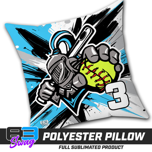 Double Sided Polyester Square Pillow - Knights Softball