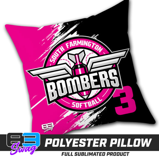 Double Sided Polyester Square Pillow - South Farmington Bombers Softball