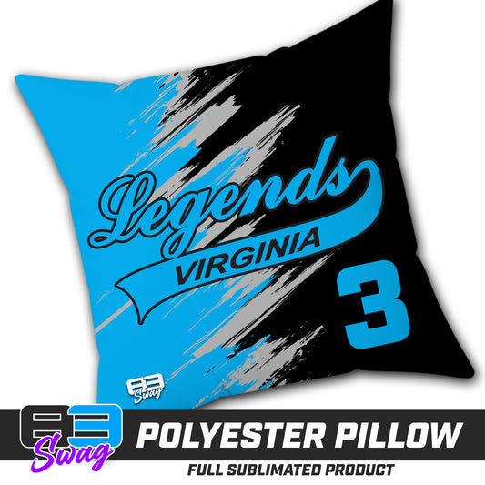 Double Sided Polyester Square Pillow - Virginia Legends Softball