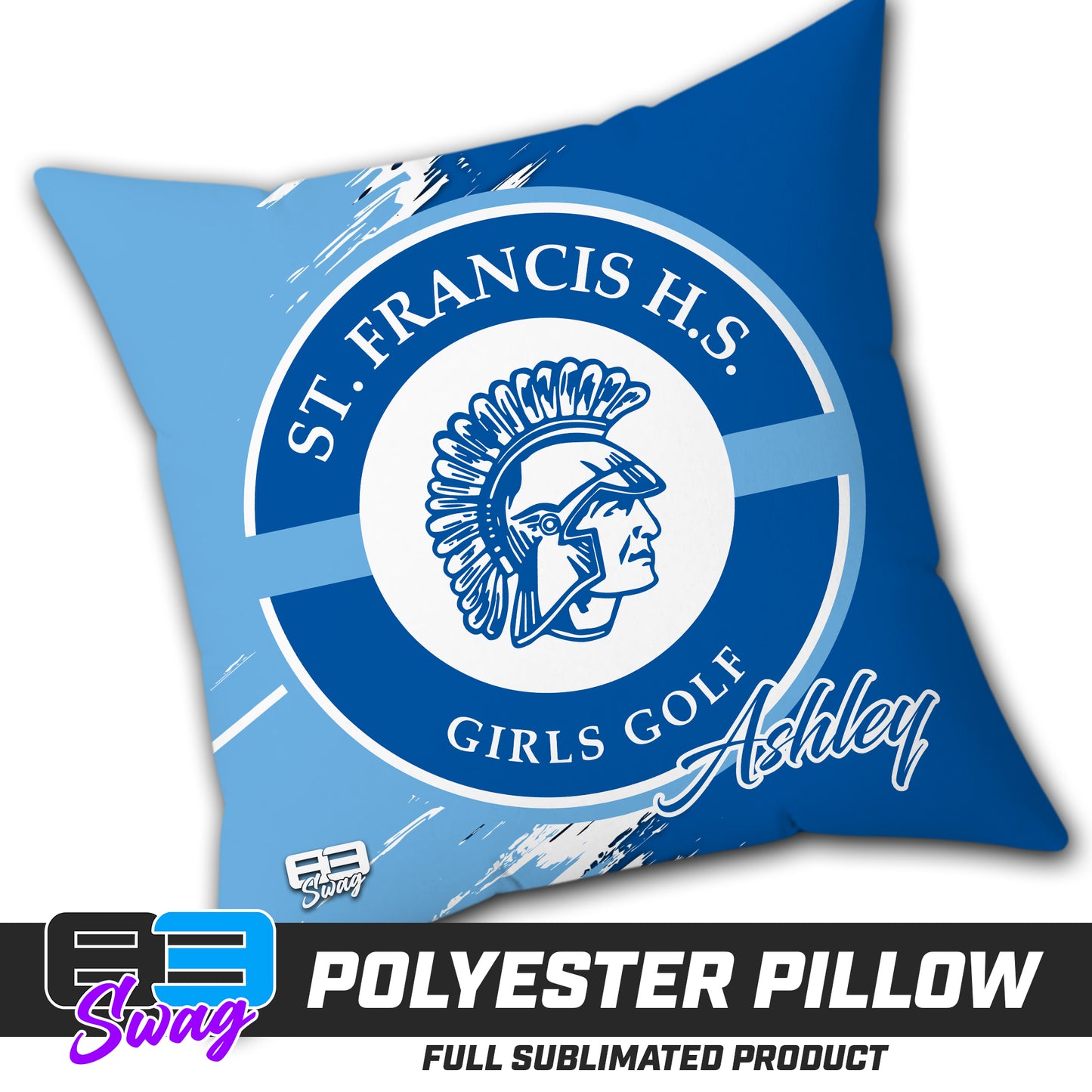 Double Sided Polyester Square Pillow - St. Francis HS Girls Golf