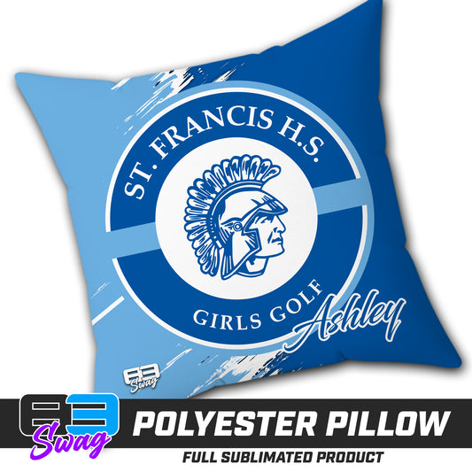 Double Sided Polyester Square Pillow - St. Francis HS Girls Golf