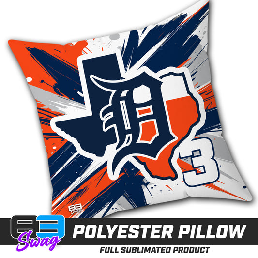 Double Sided Polyester Square Pillow - Dallas Tigers Baseball v.26