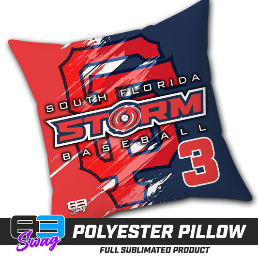 Double Sided Polyester Square Pillow - South Florida Storm