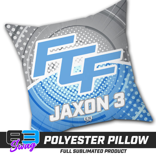 CUSTOM - Double Sided Polyester Square Pillow - FCF Flight Baseball Blue