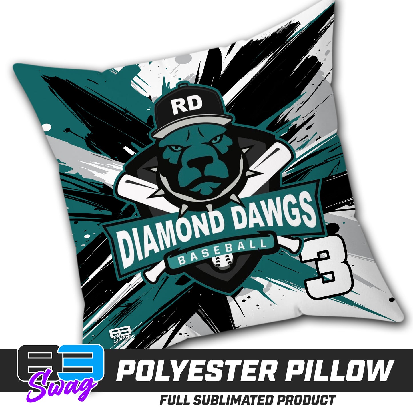 Double Sided Polyester Square Pillow - Diamond Dawgs V.2016