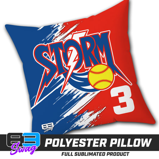 Double Sided Polyester Square Pillow - Sun City Storm Softball