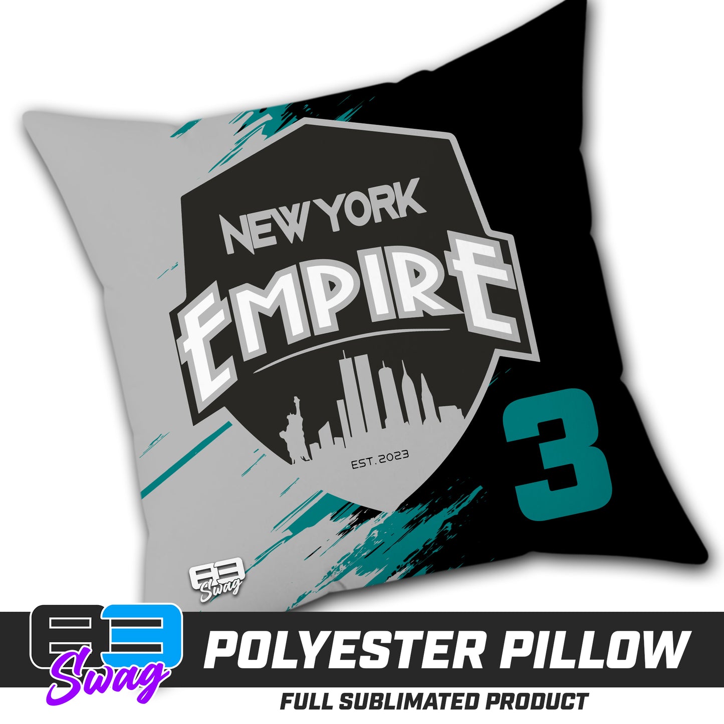 Double Sided Polyester Square Pillow - New York Empire Softball