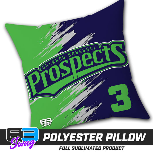 Double Sided Polyester Square Pillow - Orlando Baseball Prospects - OBP