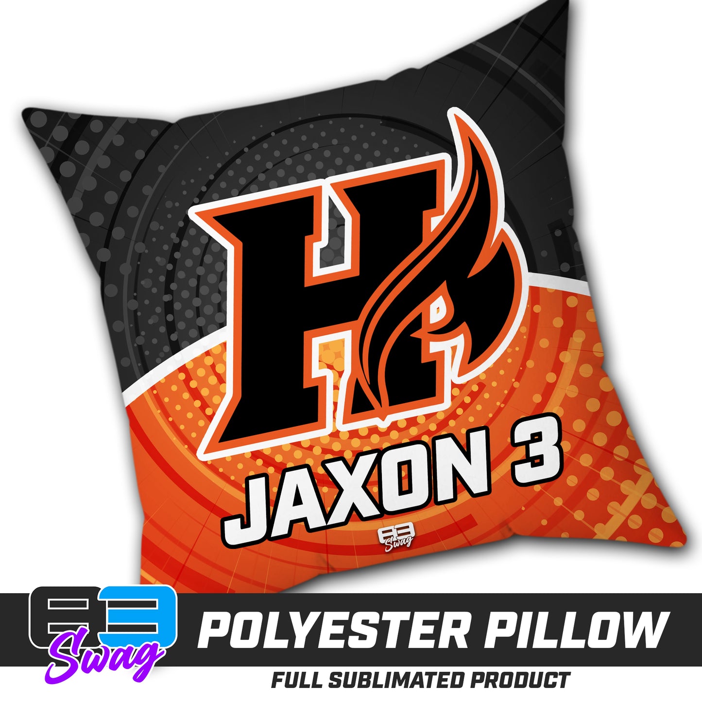 CUSTOM - Double Sided Polyester Square Pillow - Harrisburg Heat Softball