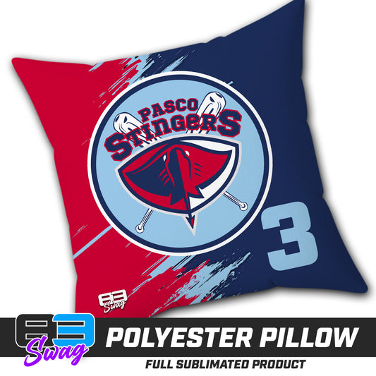 Double Sided Polyester Square Pillow - Pasco Stingers Baseball