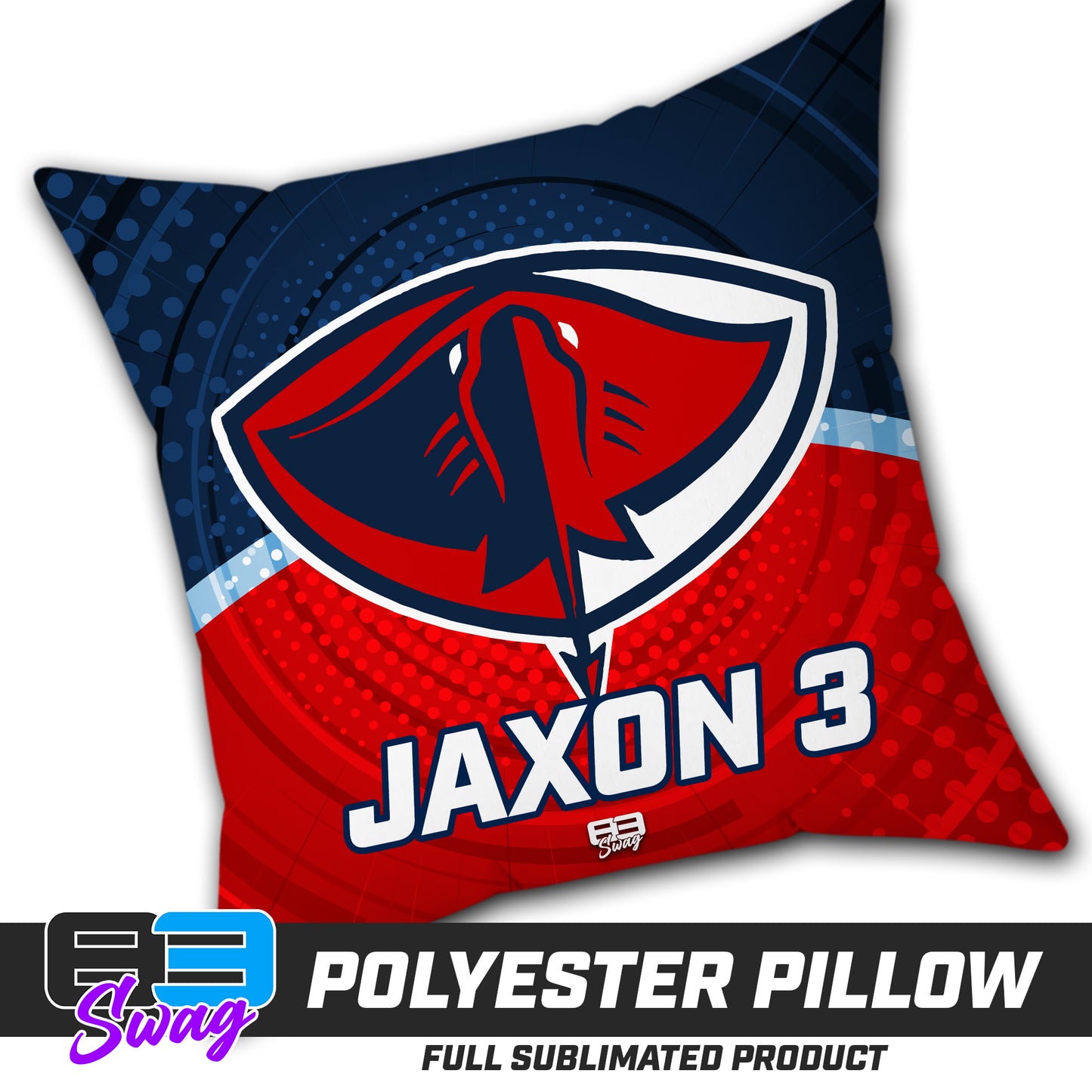 CUSTOM - Double Sided Polyester Square Pillow - Pasco Stingers Baseball