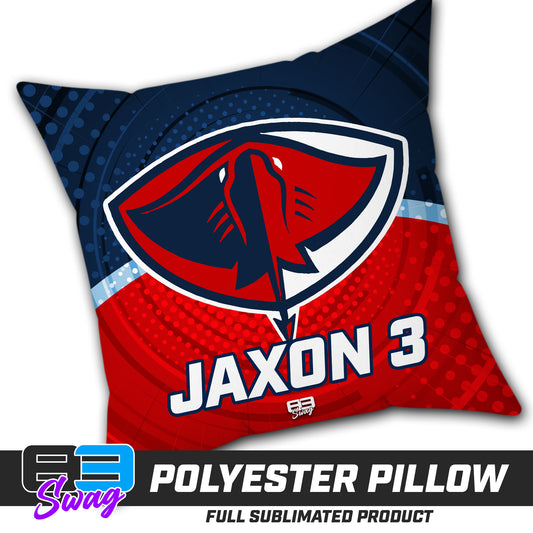 CUSTOM - Double Sided Polyester Square Pillow - Pasco Stingers Baseball