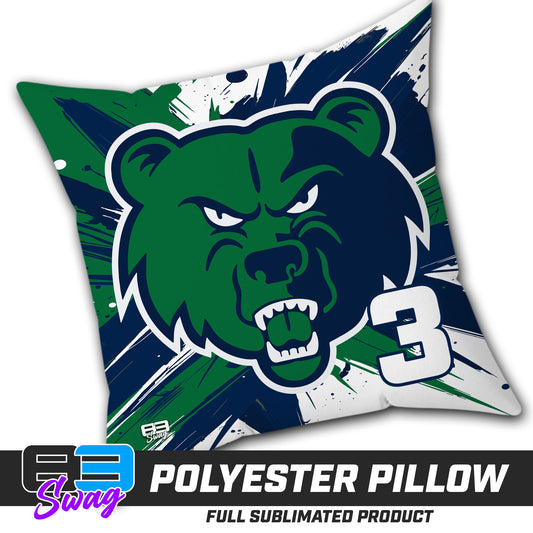 Double Sided Polyester Square Pillow - Creekview Grizzlies