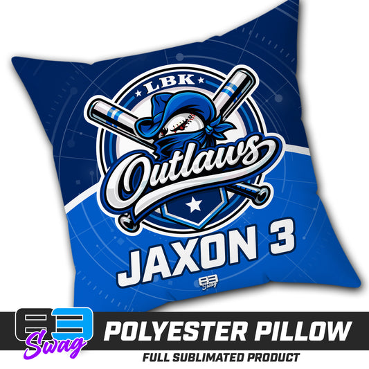 CUSTOM - Double Sided Polyester Square Pillow - LBK Outlaws Baseball