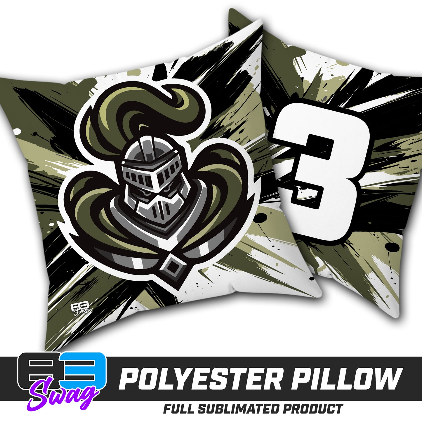 Double Sided Polyester Square Pillow - Crusaders Baseball
