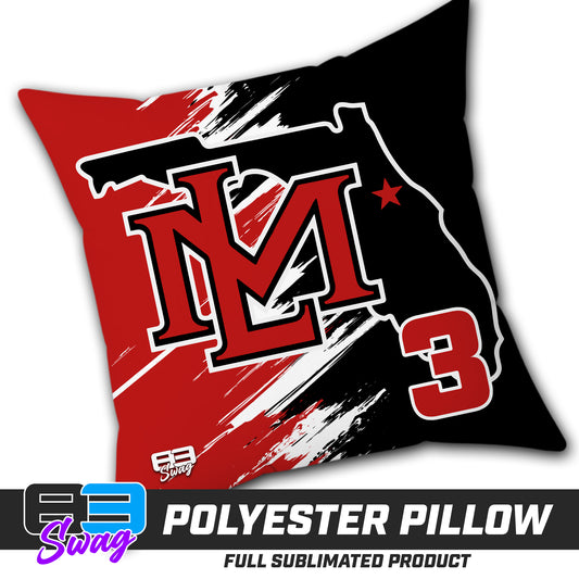 Double Sided Polyester Square Pillow - Lake Mary All Stars Softball