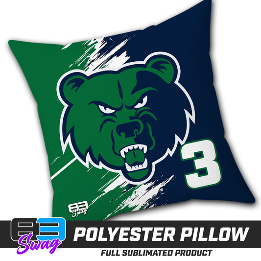 Double Sided Polyester Square Pillow - Creekview Grizzlies