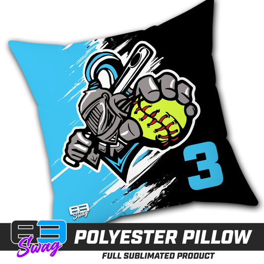 Double Sided Polyester Square Pillow - Knights Softball