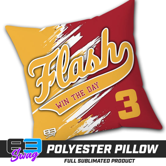 Double Sided Polyester Square Pillow - Flash Baseball