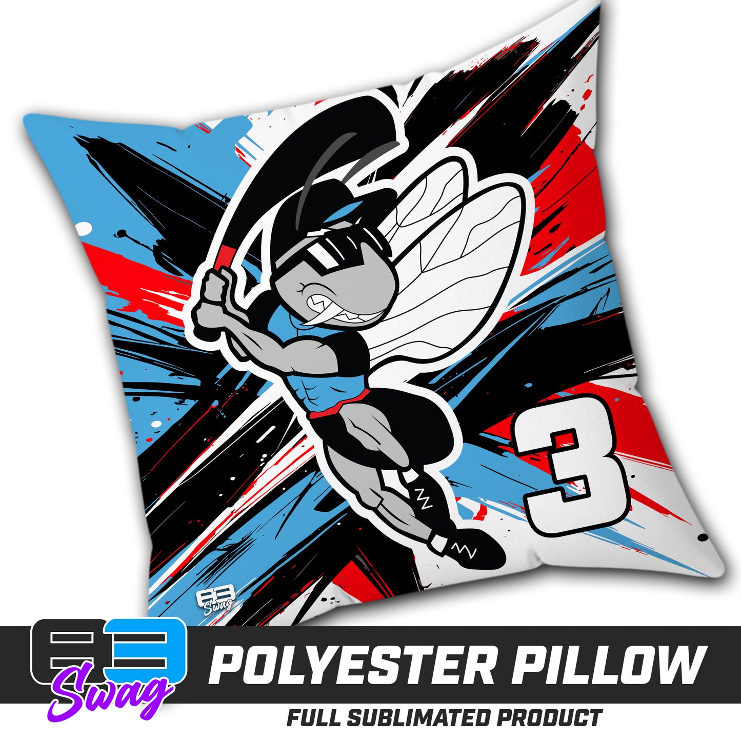 Double Sided Polyester Square Pillow - NBC Gnats Baseball 2026 VERSION