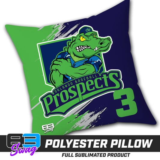 Double Sided Polyester Square Pillow - Orlando Baseball Prospects - Swamp Kings