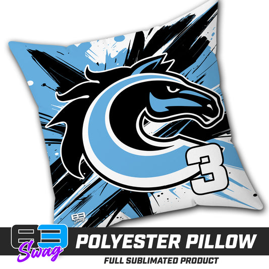Double Sided Polyester Square Pillow - Colts Baseball