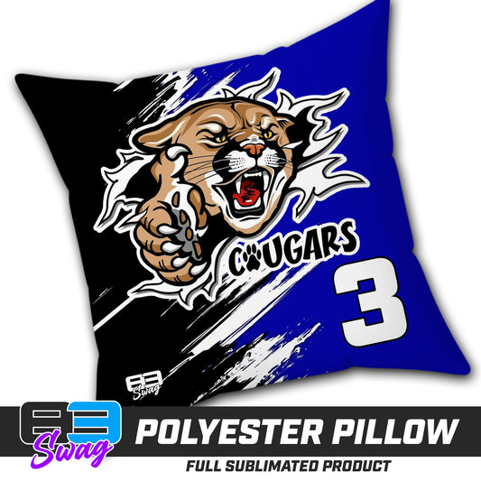 Double Sided Polyester Square Pillow - North Caroline Cougars Football