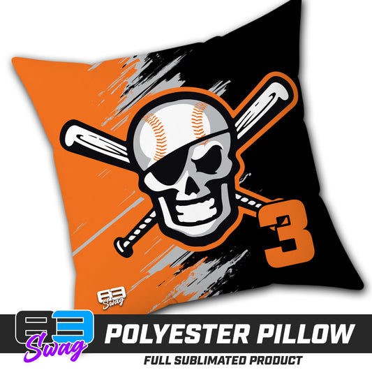 Double Sided Polyester Square Pillow - Hoover Hooligans Baseball