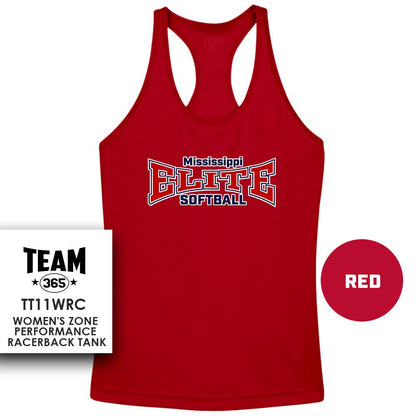 Mississippi Elite 2k12 Softball 2024 Edition - Performance Women’s Racerback T - MULTIPLE COLORS AVAILABLE - 83Swag