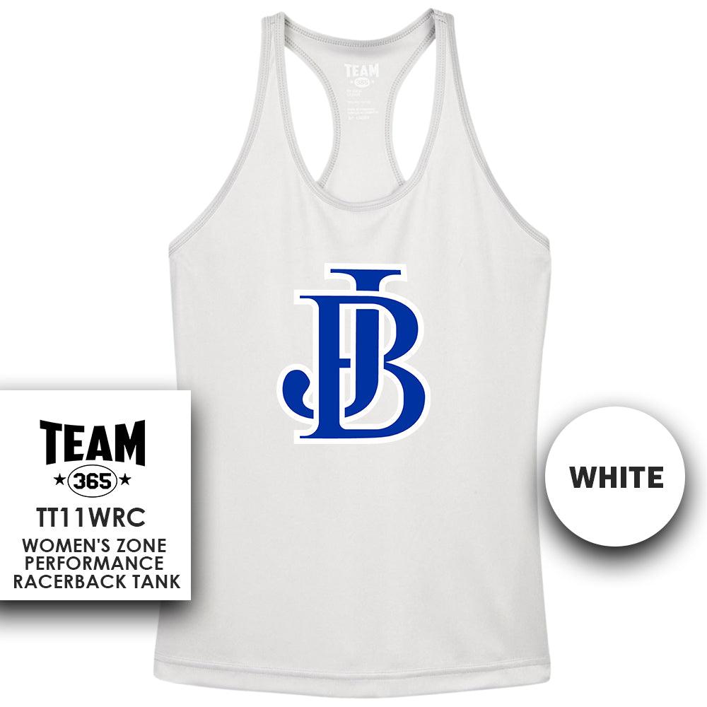 Jax Beach Baseball - JB VERSION  - Performance Women’s Racerback T - MULTIPLE COLORS AVAILABLE