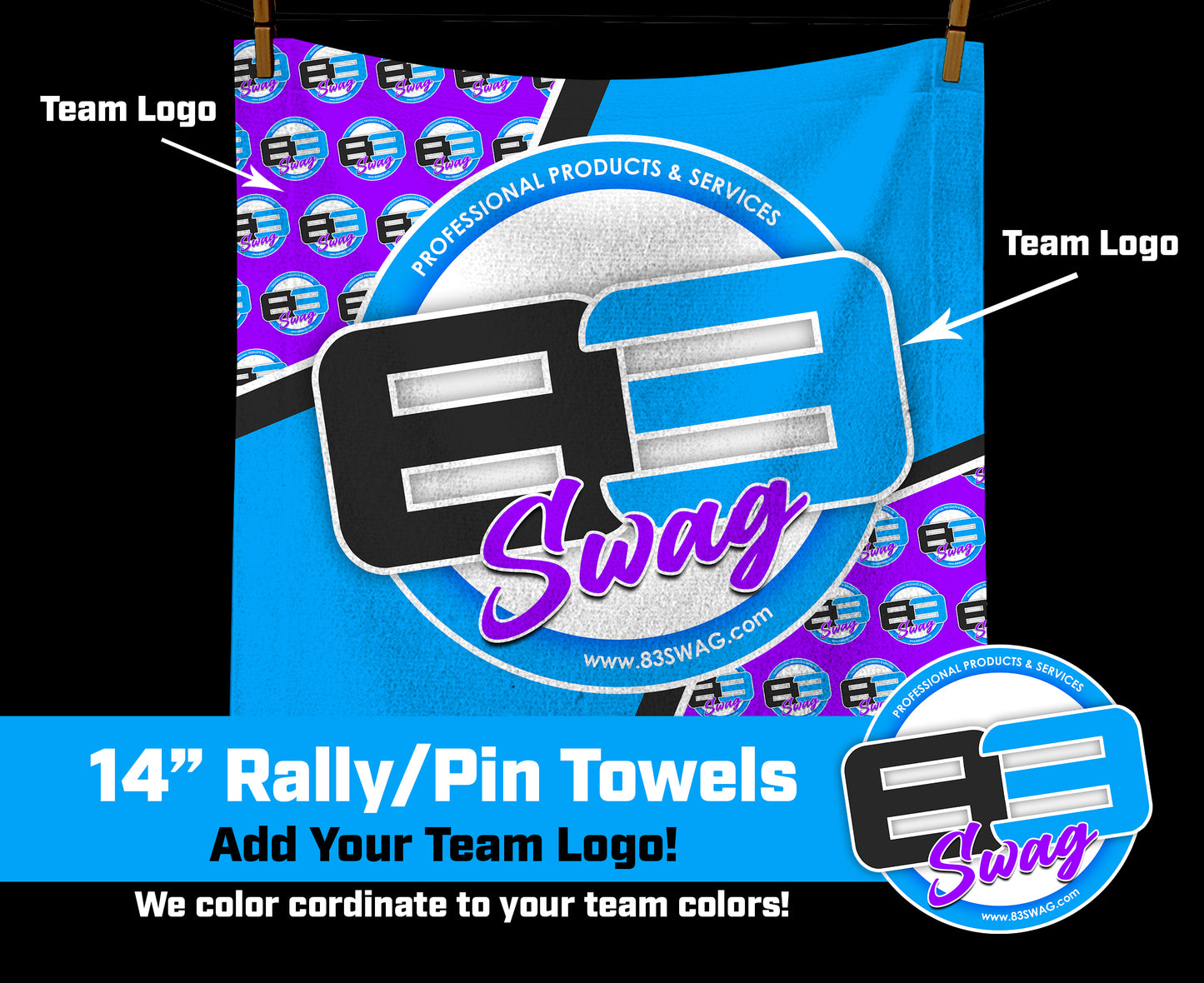 Rally Towels (Great for Pin Trading) - Supply Your Own Team Logo or Ar –  83Swag