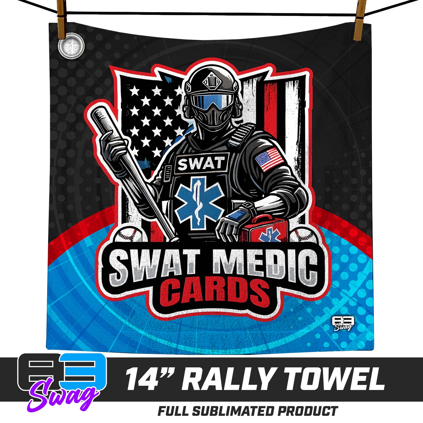 CUSTOM - 14"x14" Rally Towel - Swat Medic Cards