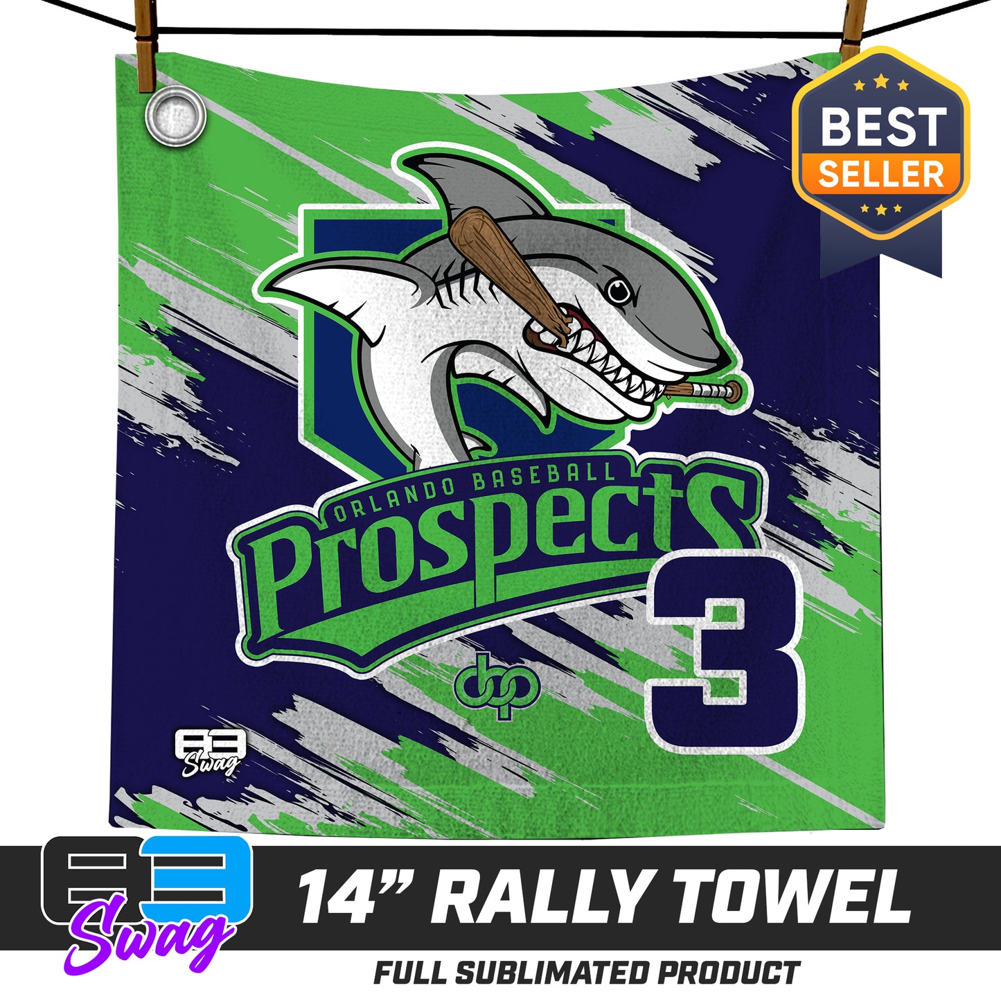 14"x14" Rally Towel  - Orlando Baseball Prospects - Land Sharks