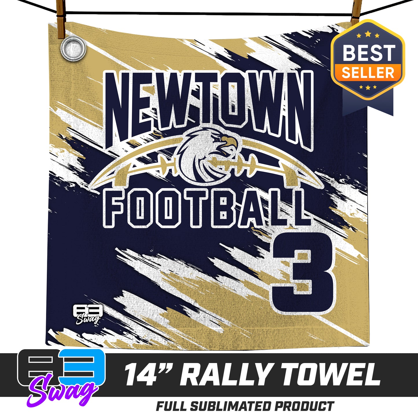 14"x14" Rally Towel  - Newtown Football