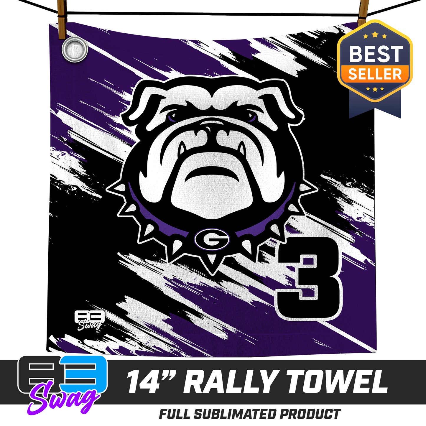 14"x14" Rally Towel  - Geraldine Bulldogs Football