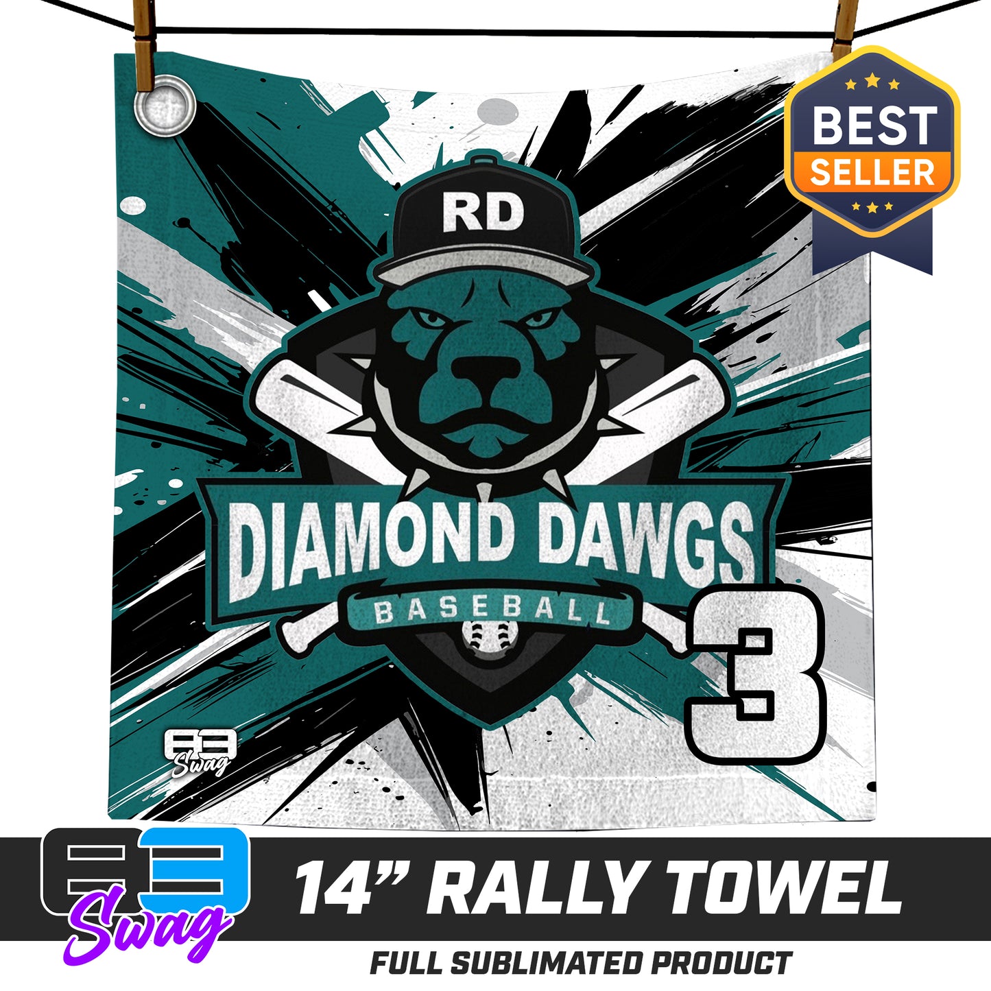 14"x14" Rally Towel  - Diamond Dawgs V.2016