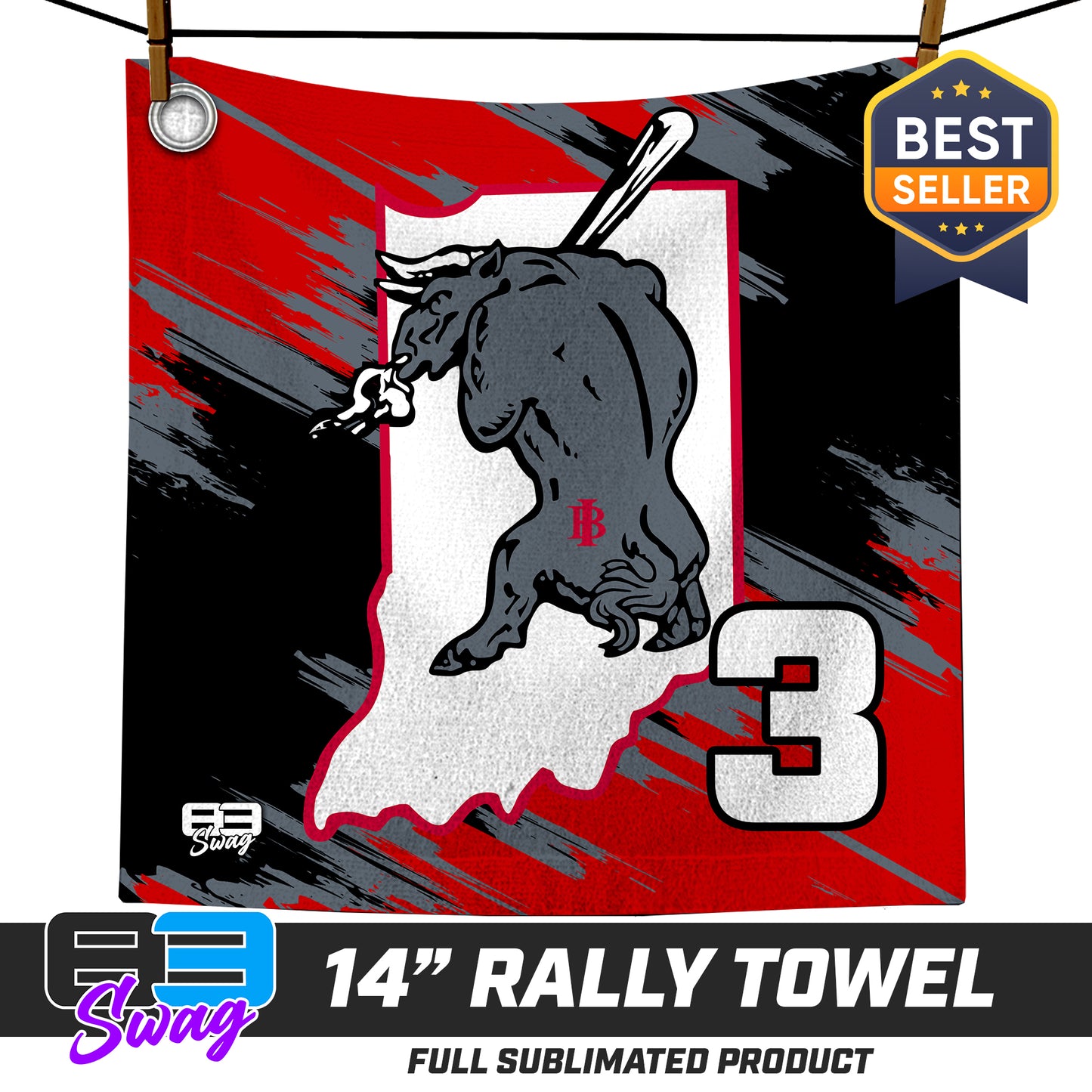 14"x14" Rally Towel  - Indiana Bulls Baseball