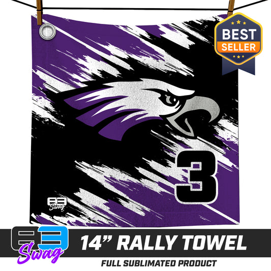 14"x14" Rally Towel  - Bellmawr Purple Eagles