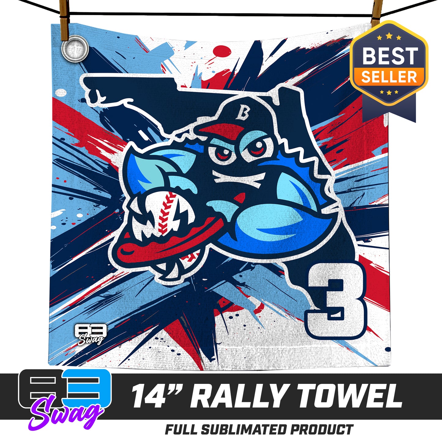 14"x14" Rally Towel  - FCA Blue Claws Baseball 2026 VERSION
