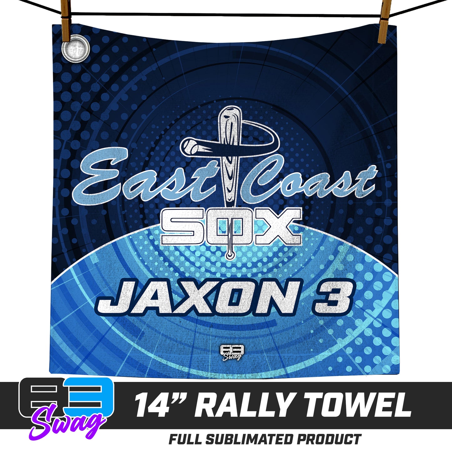 CUSTOM - 14"x14" Rally Towel - East Coast Sox Baseball