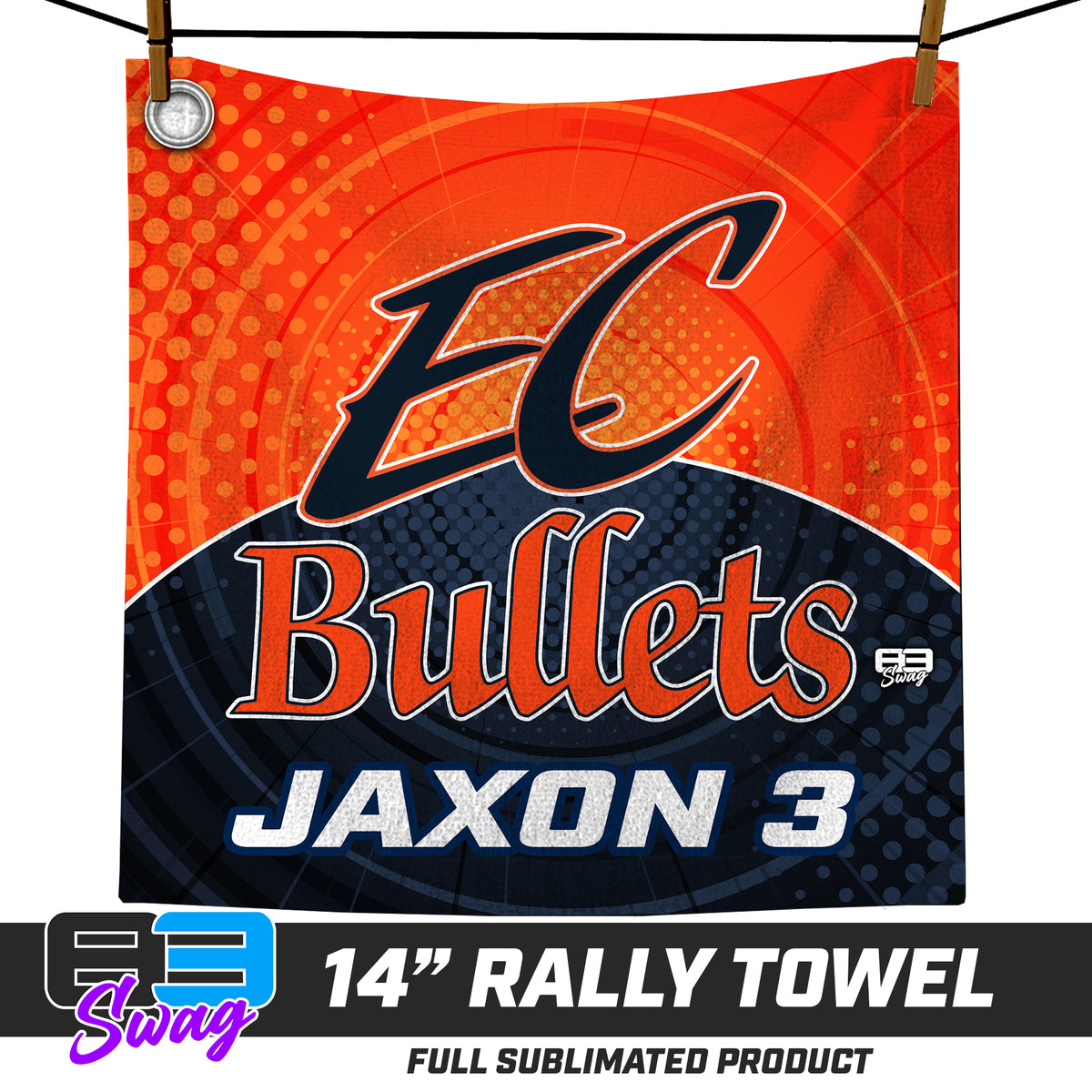 CUSTOM - 14"x14" Rally Towel - EC Bullets Softball
