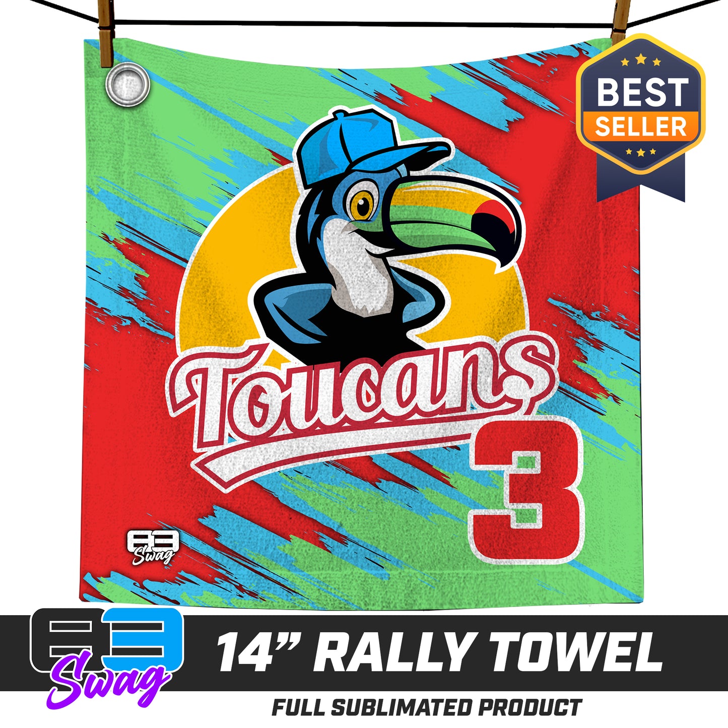 14"x14" Rally Towel  - Toucans Baseball LV