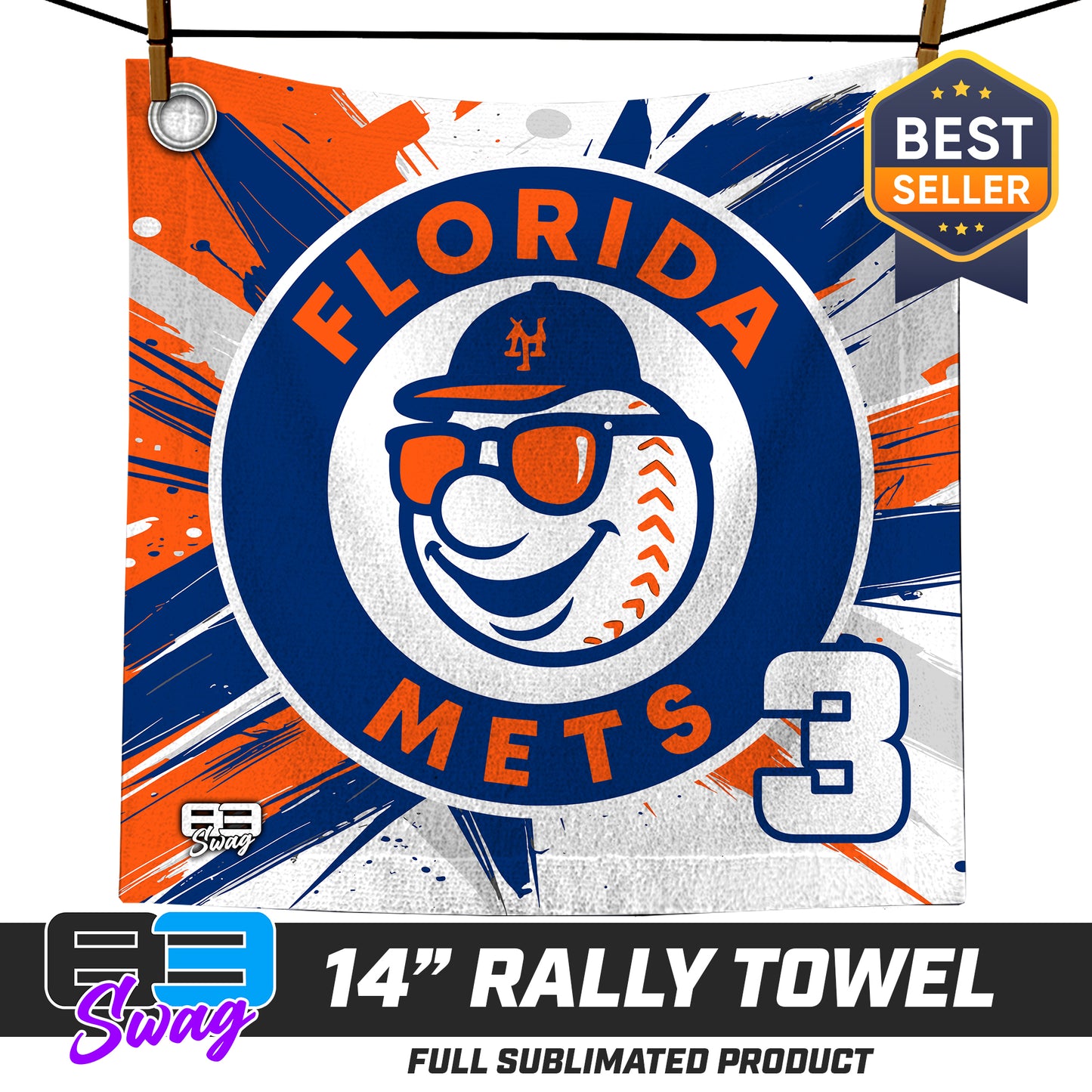 14"x14" Rally Towel  - Florida Mets Baseball