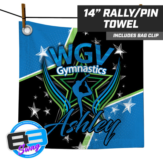 WGV Gymnastics BLACK - 14"x14" Rally Towel